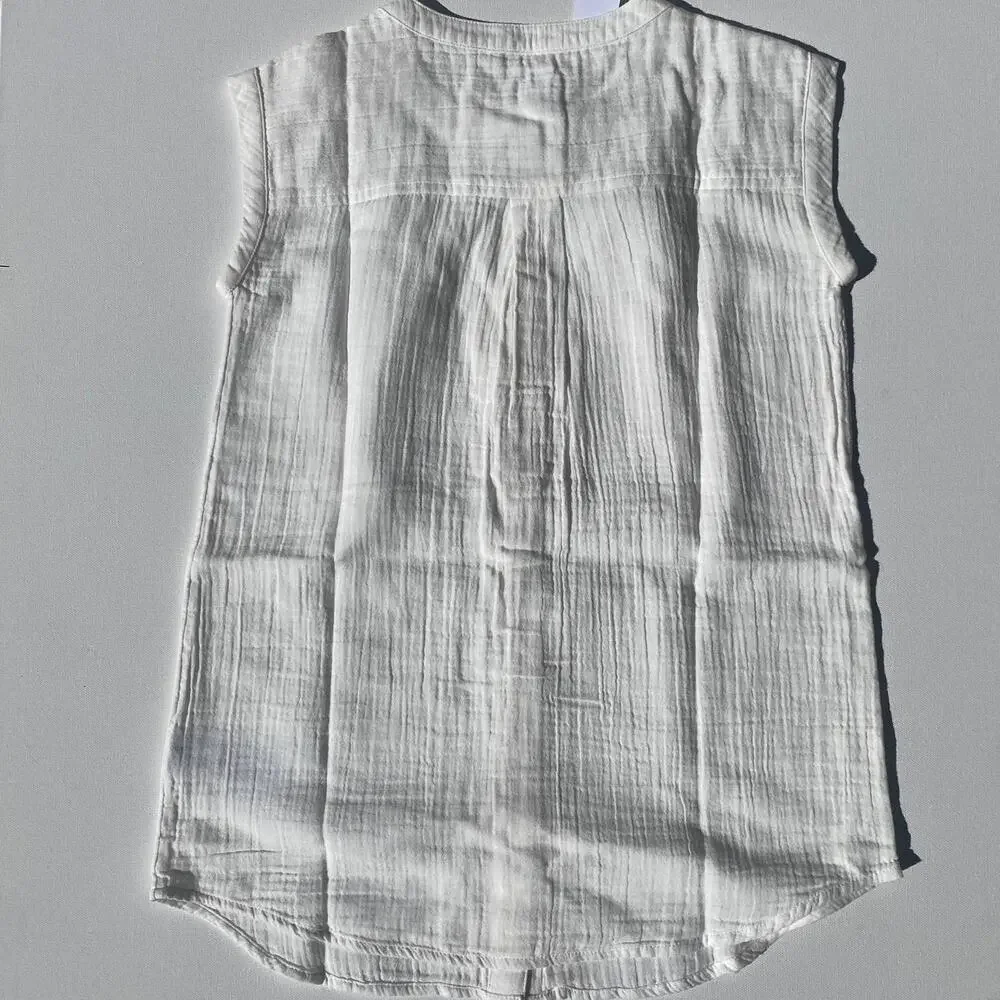 NWT Gap GapKids Girls Crinkle Gauze Tunic Dress in White (Sz S/6-7)